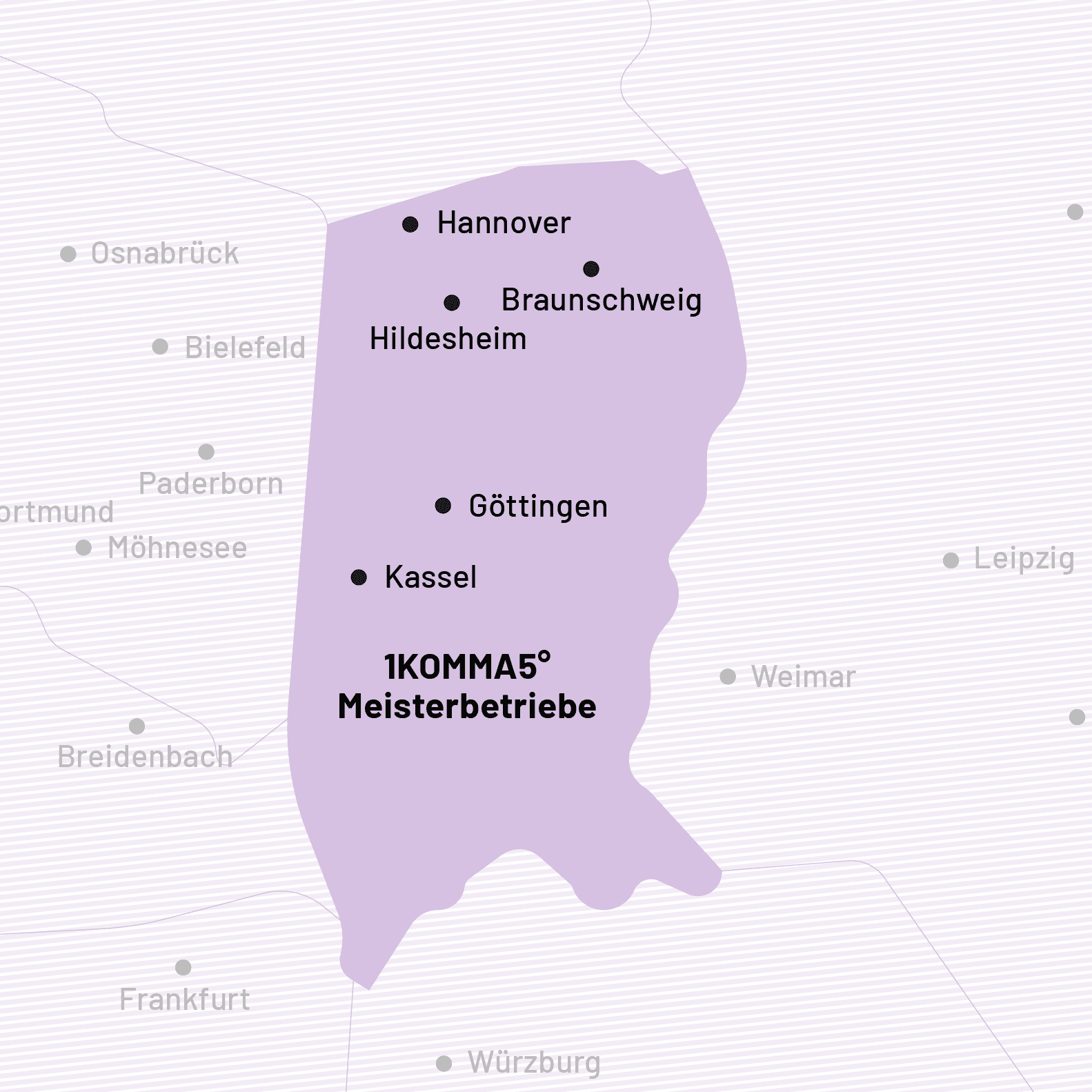 Region Hannover, Hildesheim, Braunschweig, Kassel, Göttingen