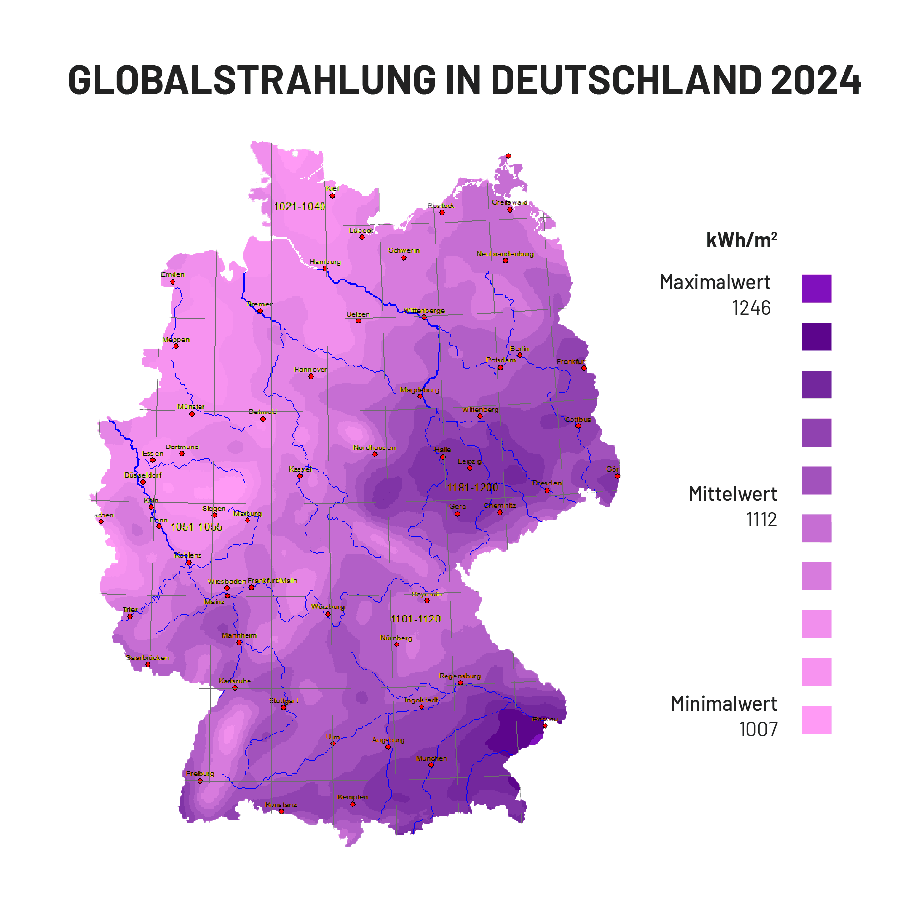 Globalstrahlung Deutschland 2024