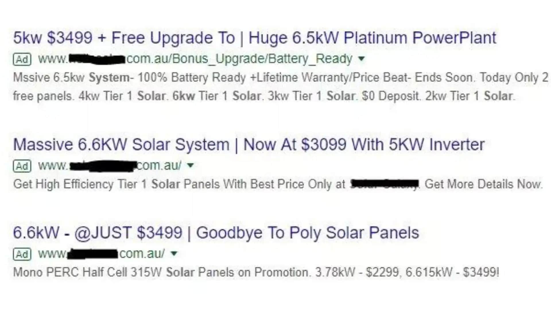 cheap 6kW solar systems Google Ads