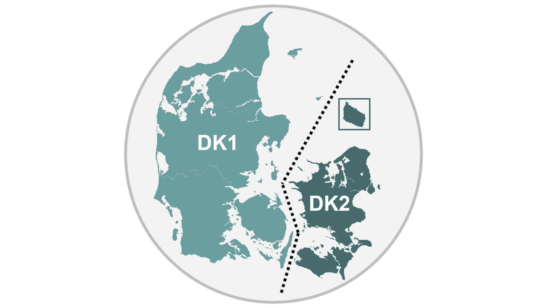 Grafik over DK1 og DK2 netområder