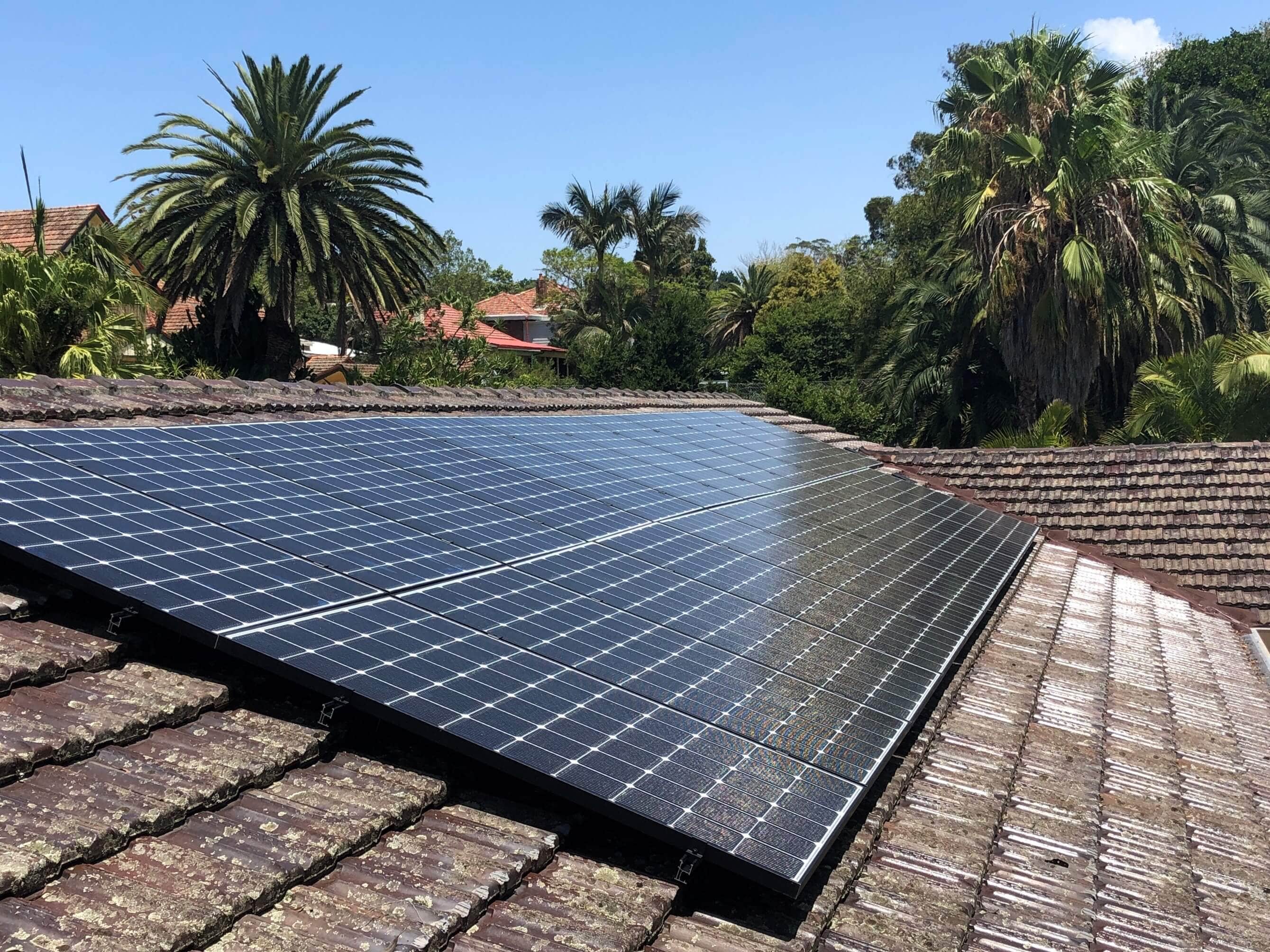 8kW LG solar panel system installed on a concrete roof