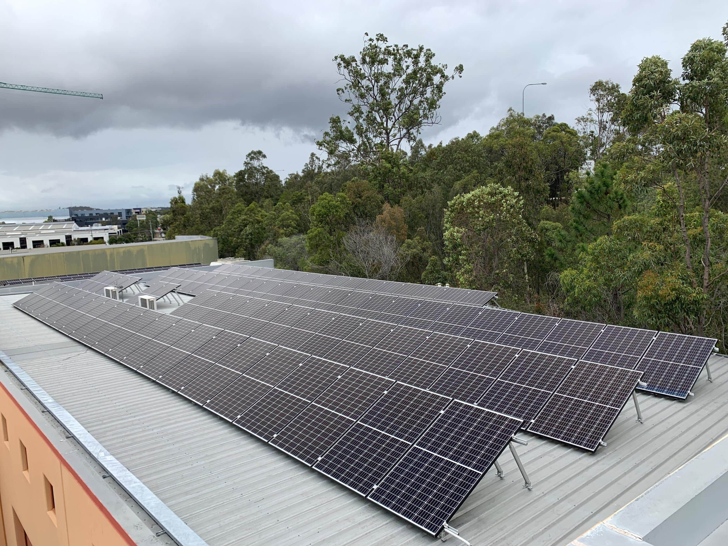 solar panles mounted on roof