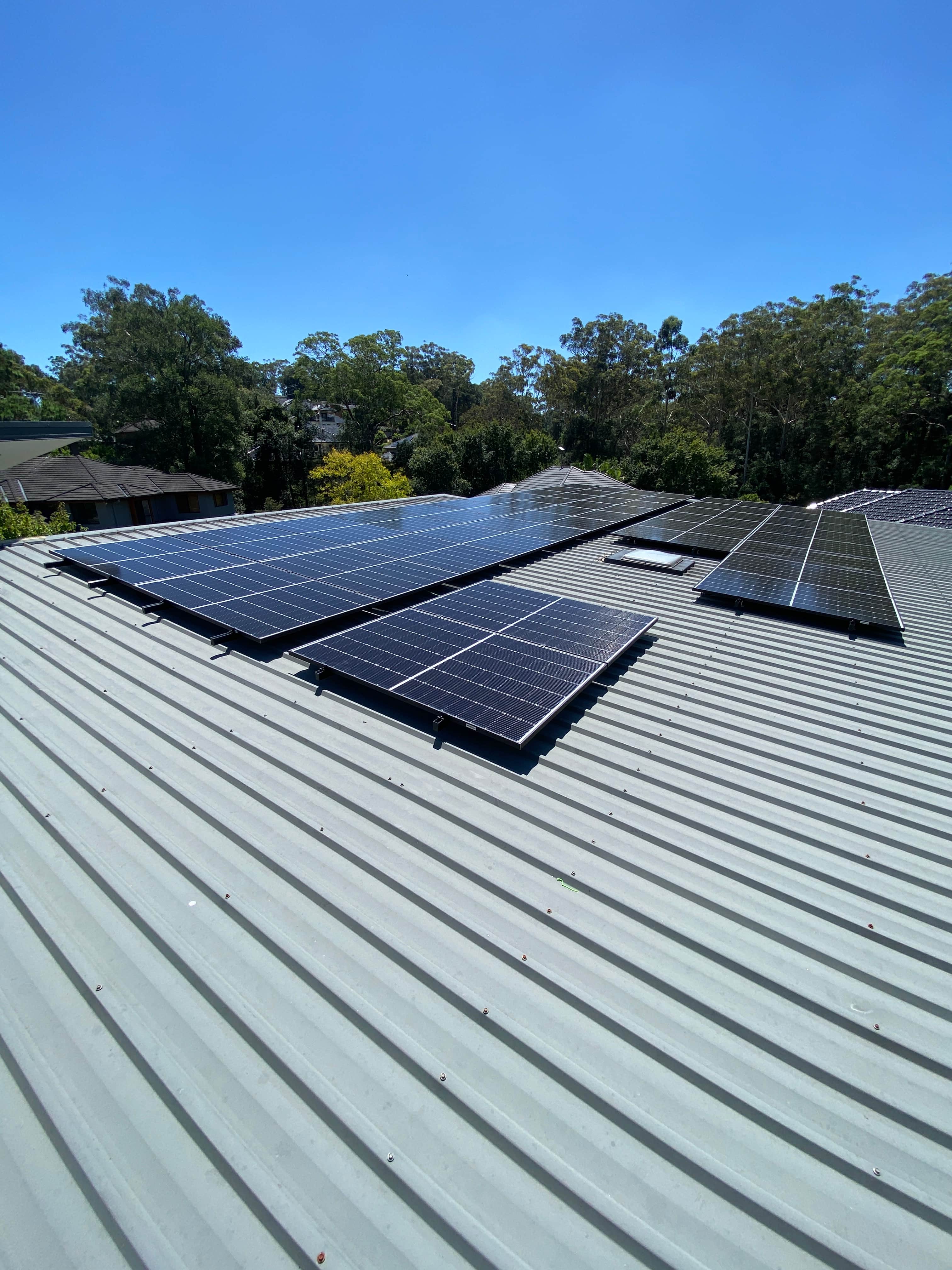11kW solar panel system installed on colorbond tin roof