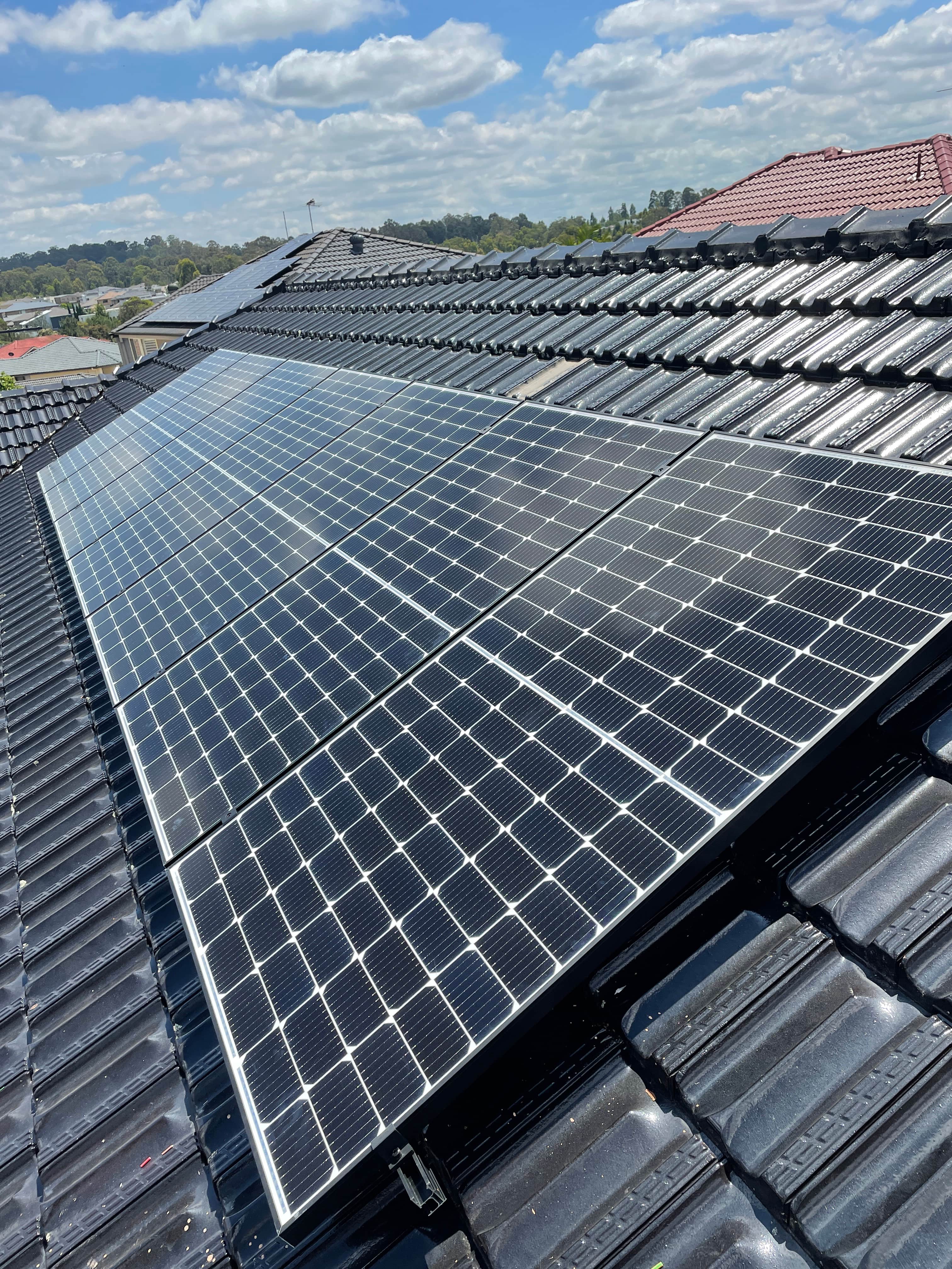 solar panel system installed on a roof