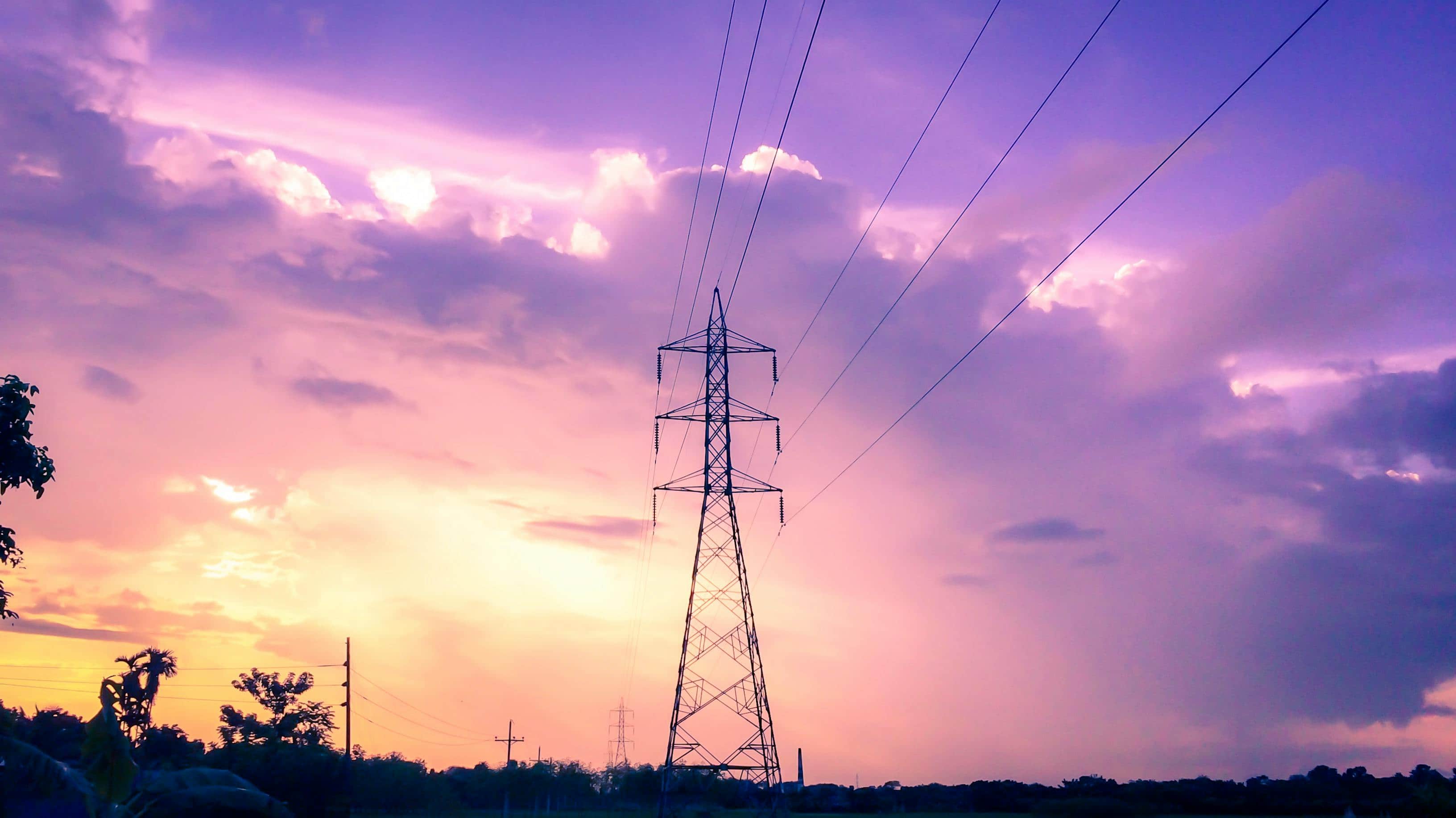 photo of a grid during a sunset