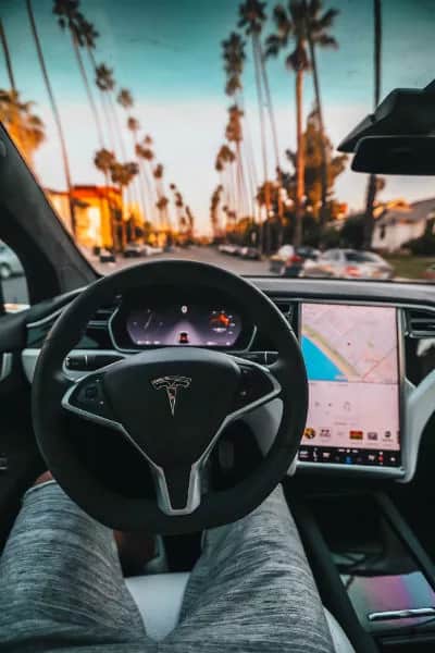 inside a Tesla EV