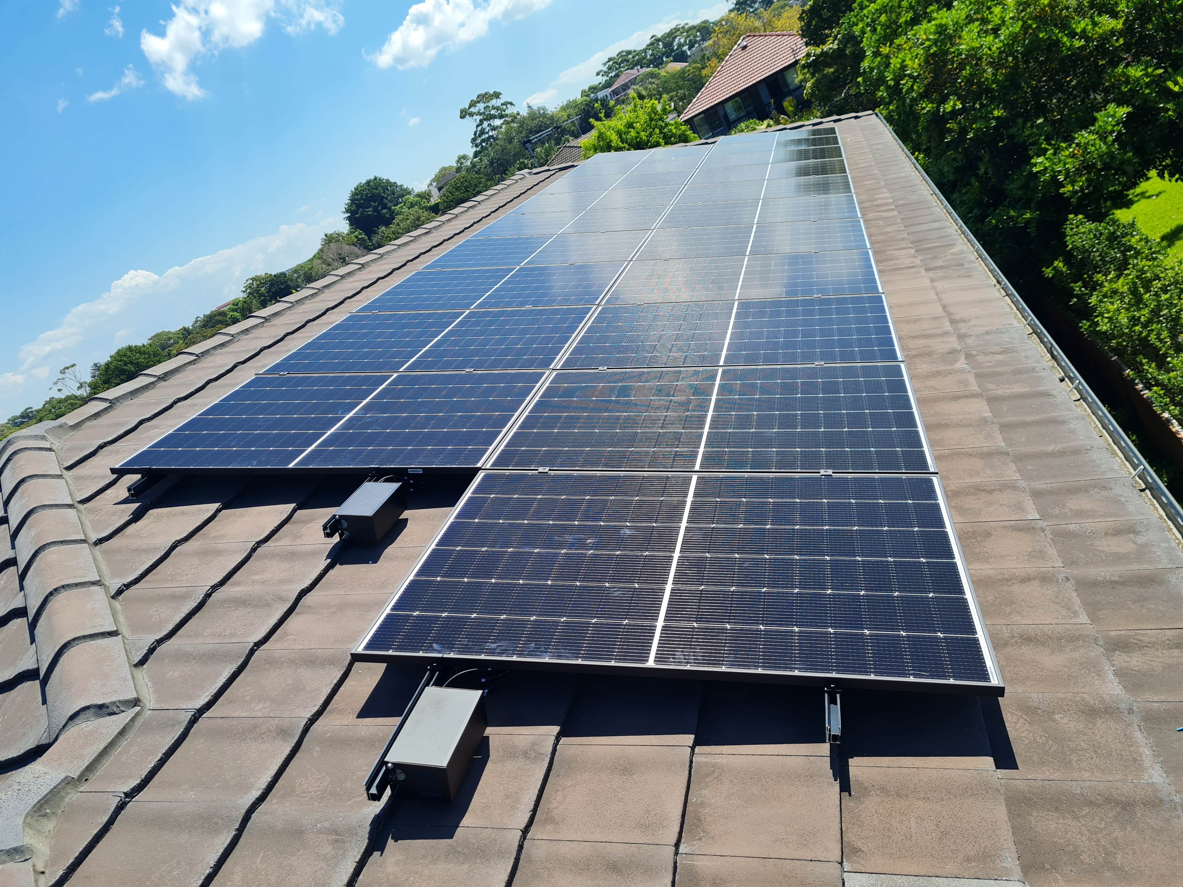 8kW solar panel system installed in a roof