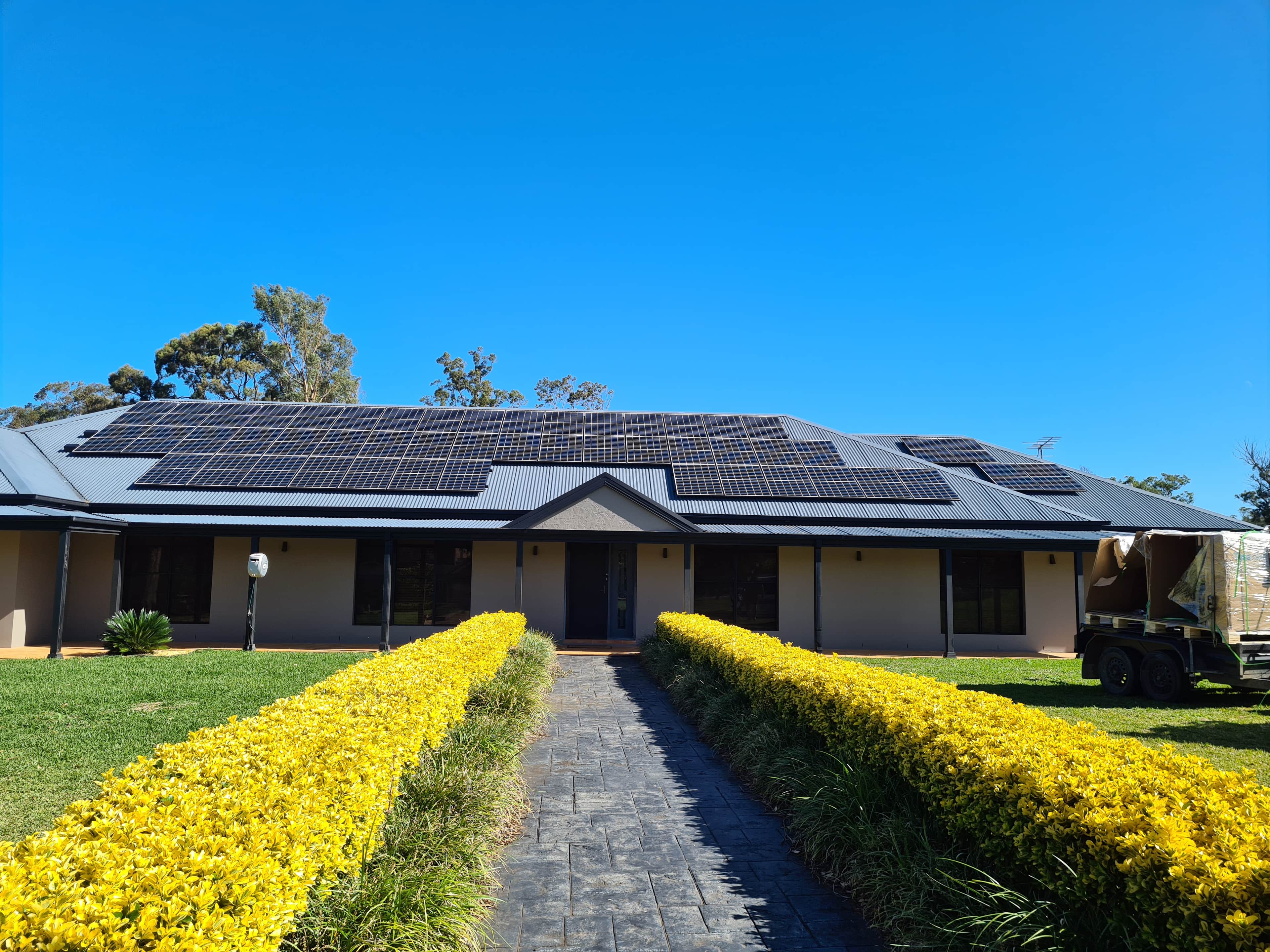 15kW Trina solar panel system installed on a tin roof