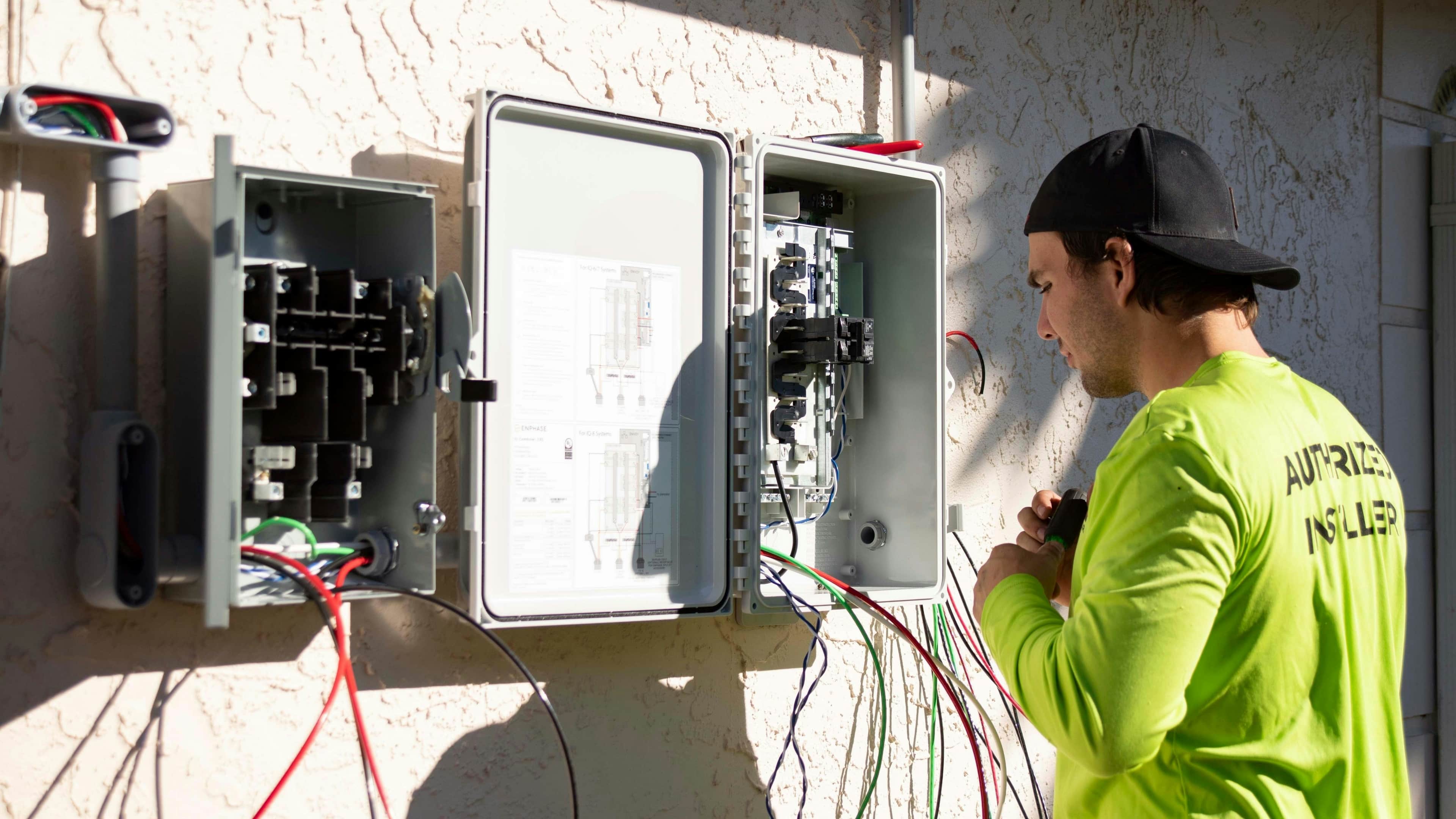 authorised installer doing electrical wiring