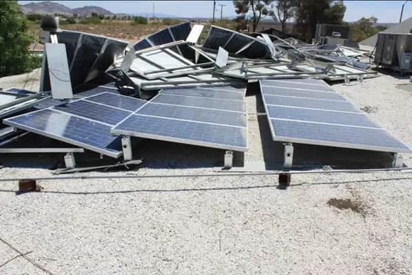 solar panels damaged by wind