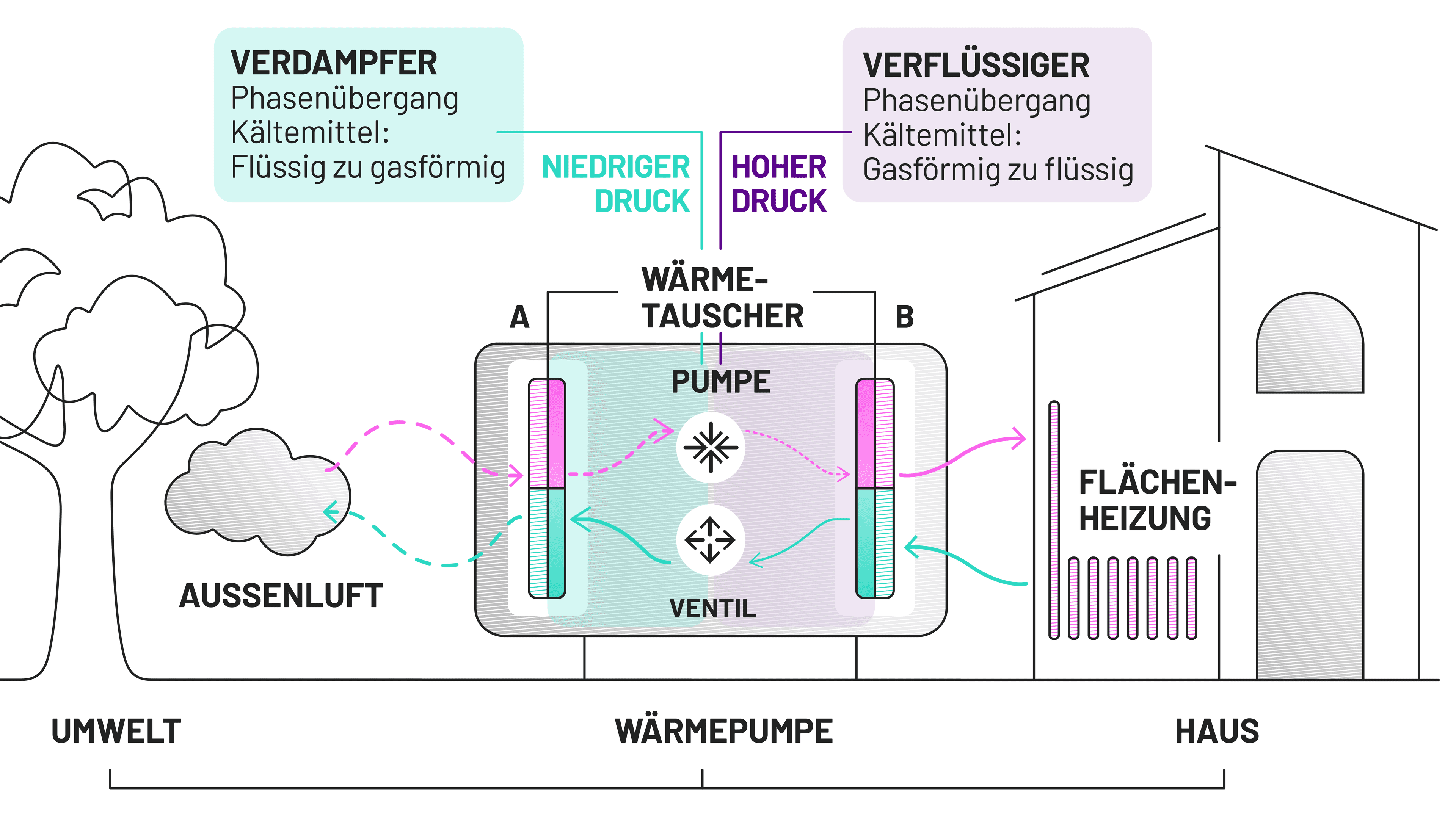 Kühen mit Wärmepumpe