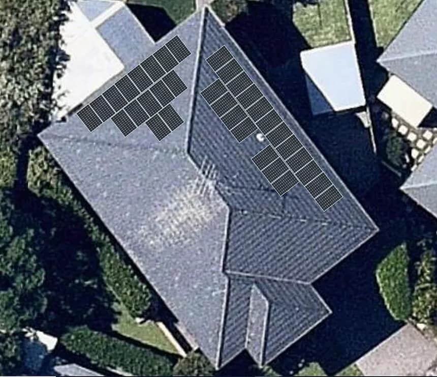 10kW solar panel layout