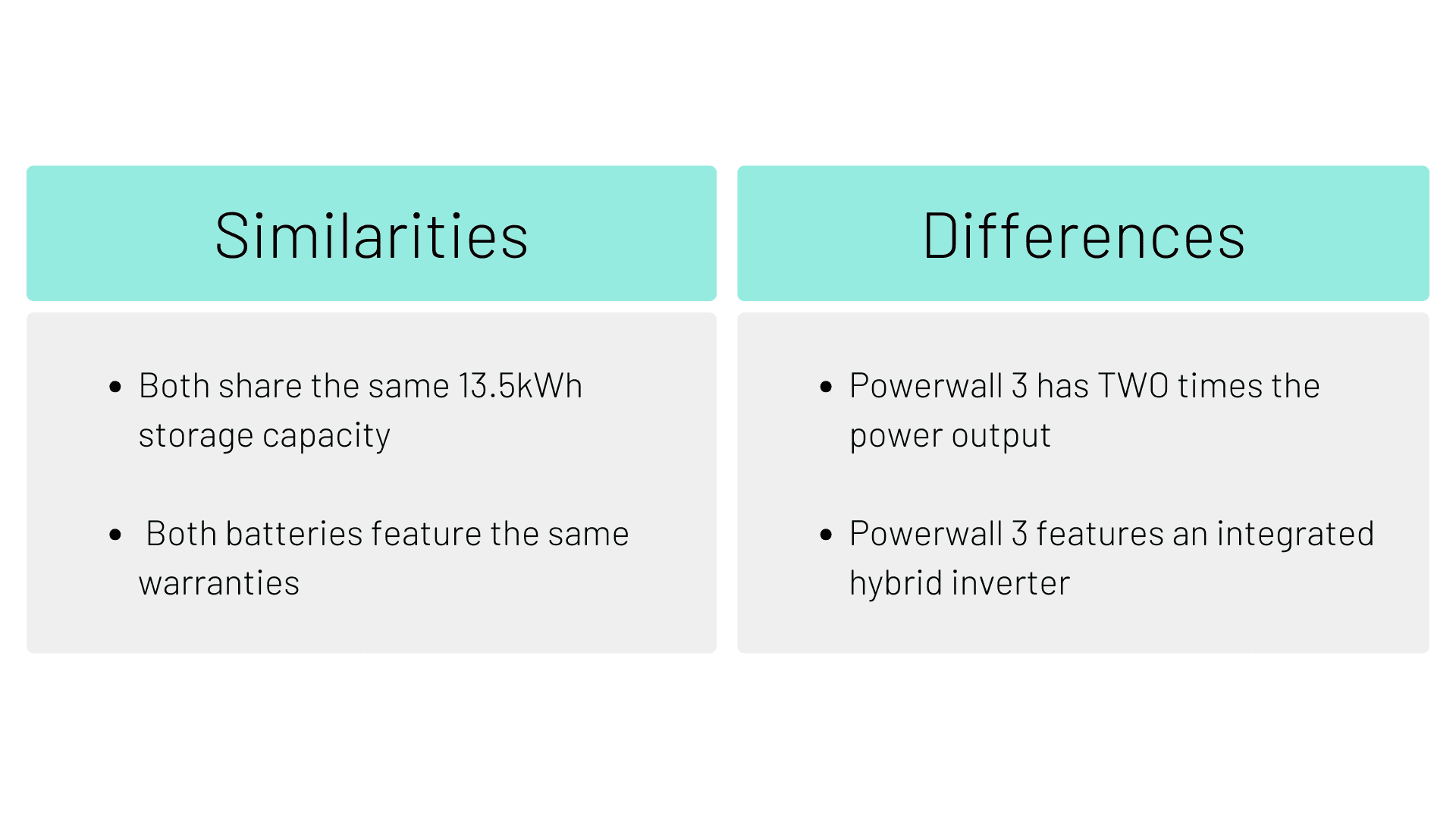 Key similarities & differences