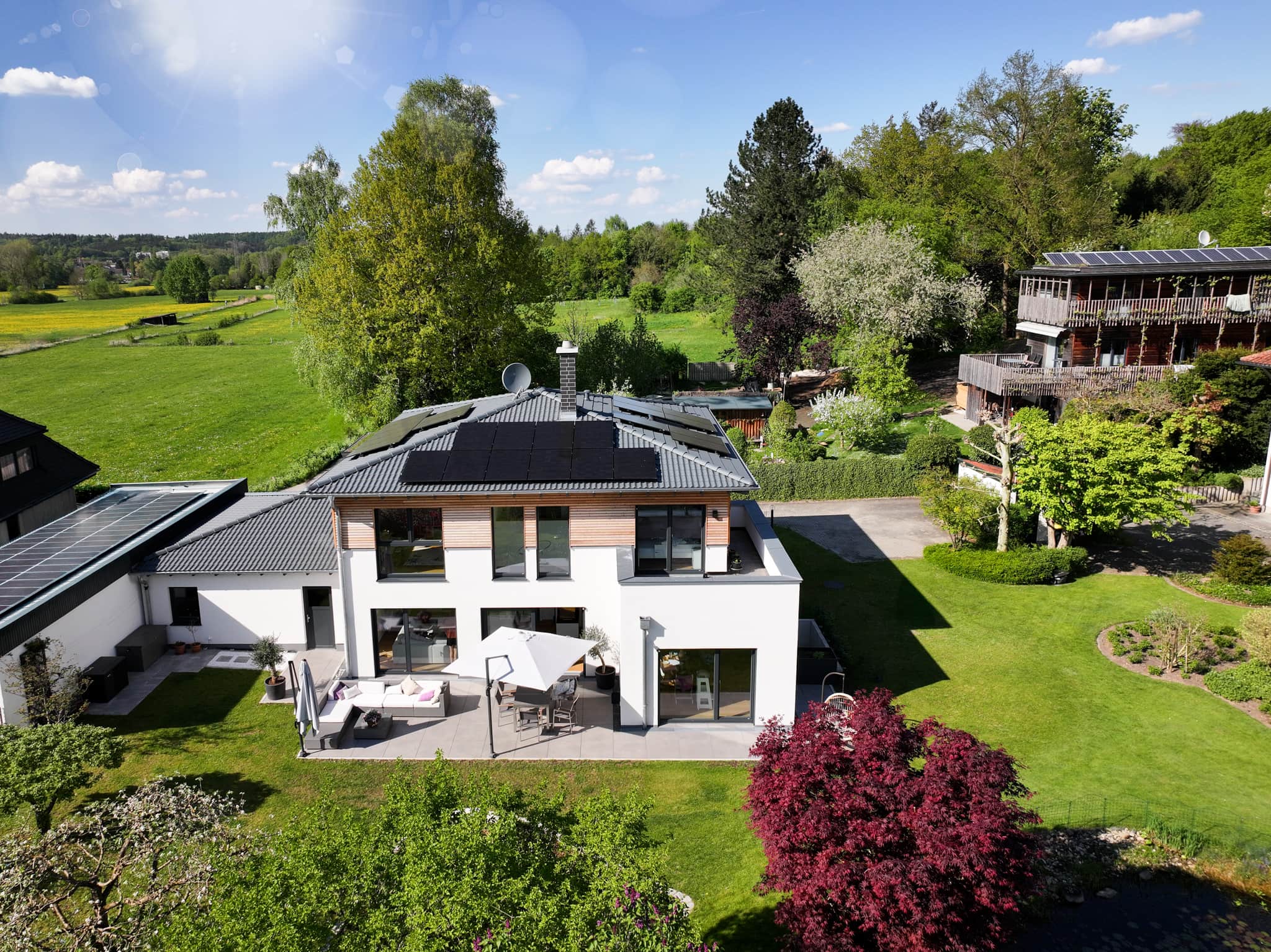 Solaranlage auf Einfamilienhaus, nachhaltige Energie von 1KOMMA5°.