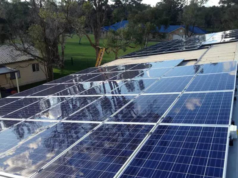 20kW solar panel system installed on colorbond tin roof