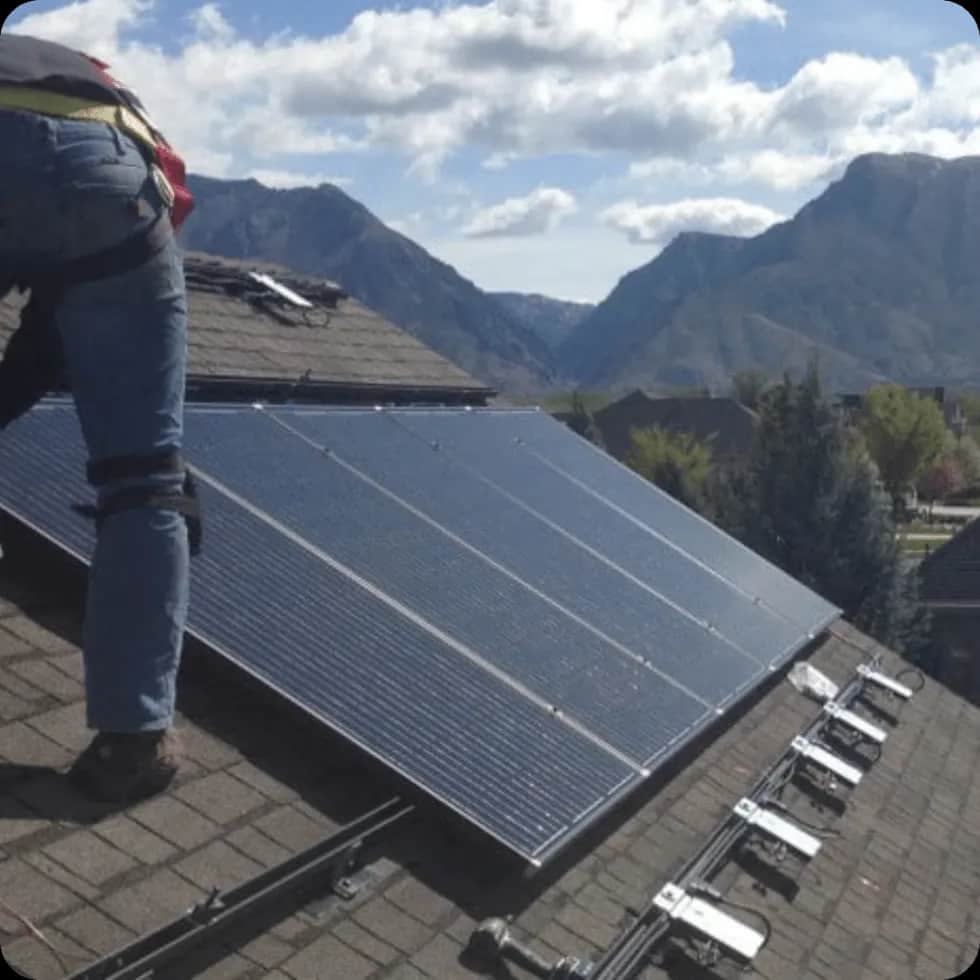 microinverter installation on concrete roof