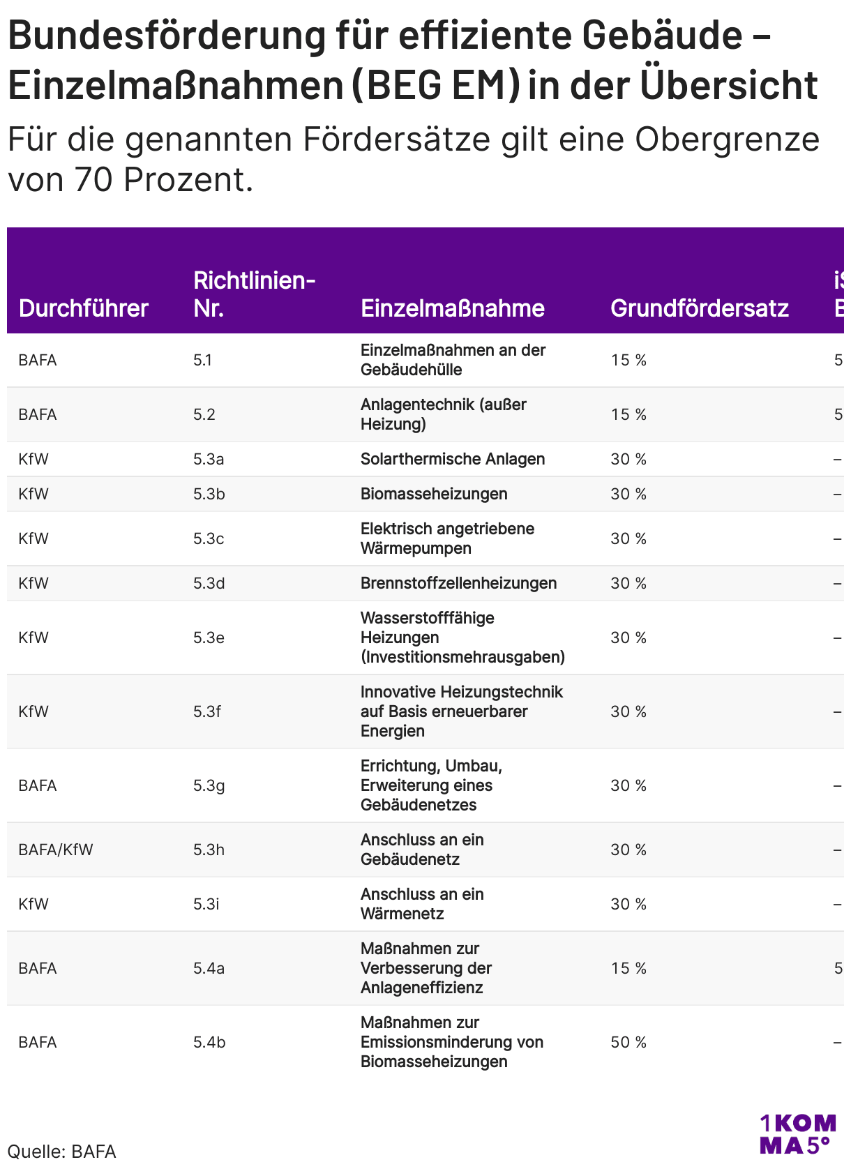 Bundesförderung für effiziente Gebäude – Einzelmaßnahmen (BEG EM) in der Übersicht