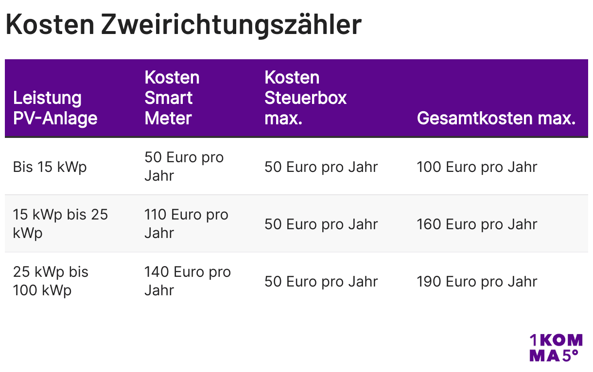 Kosten Zweirichtungszähler
