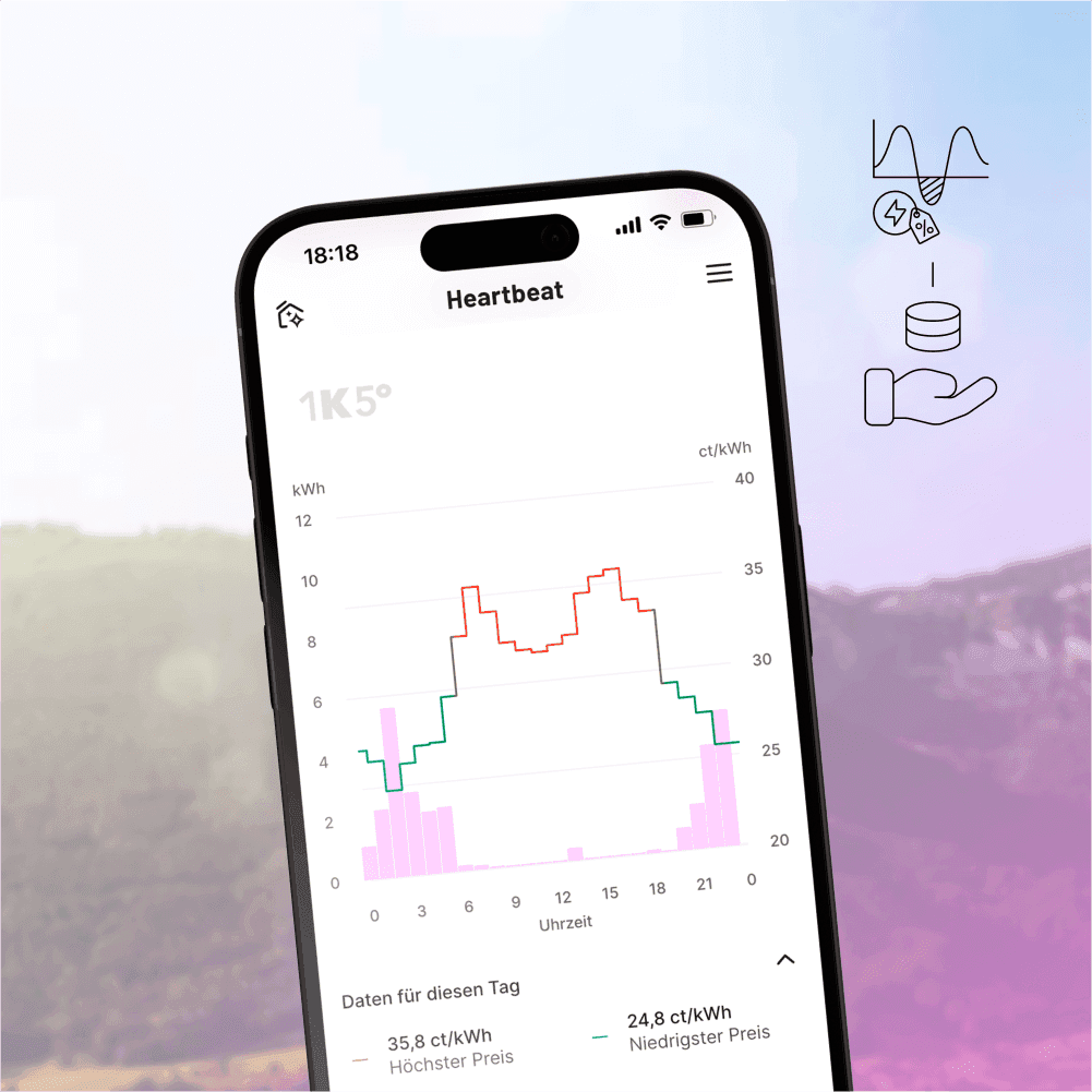 Heartbeat App mit Strompreiskurve