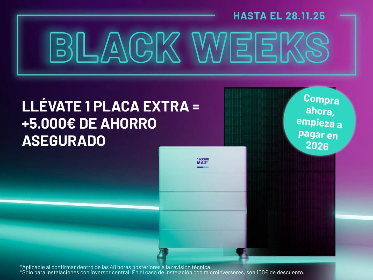 Instalación de placas solares 1KOMMA5° en el tejado de una casa moderna, listas para generar ahorro.