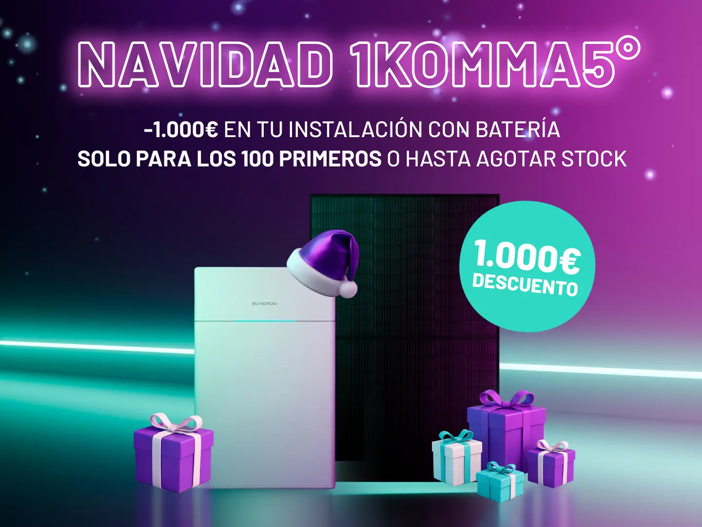 Placas solares 1KOMMA5° perfectamente instaladas en el tejado de tejas de una vivienda