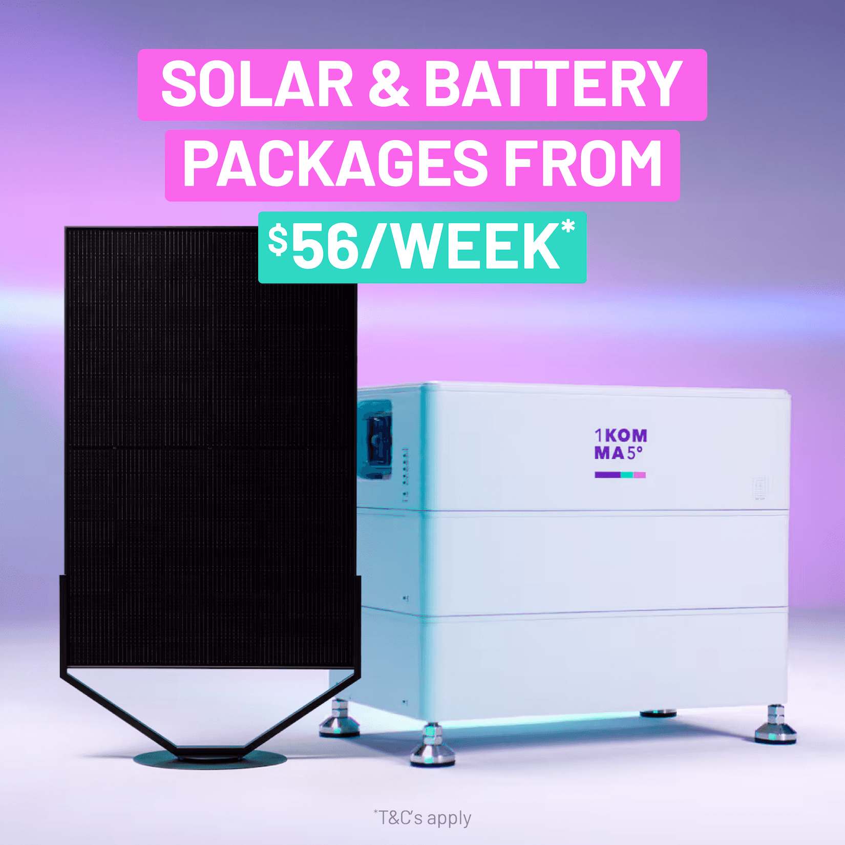 Solar + Battery Packages from $46 Per Week