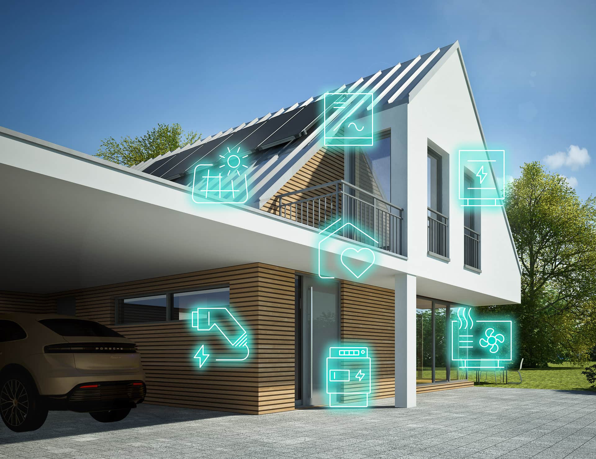 Haus mit intelligenter Energieversorgung