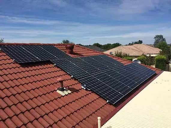 5kW LG solar panel system on terracotta tile roof