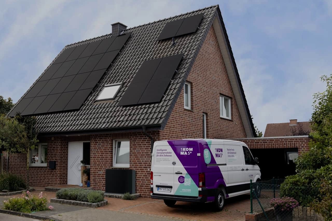 Hus med solceller og varmepumpe