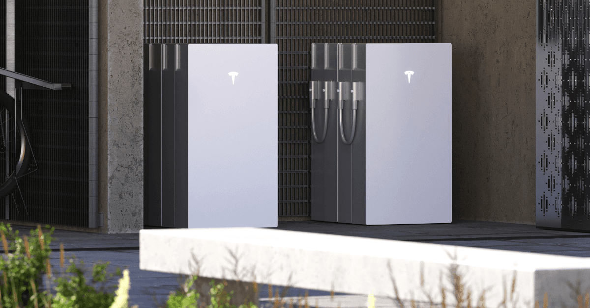 Tesla Powerwall 3 mounted on a concrete wall