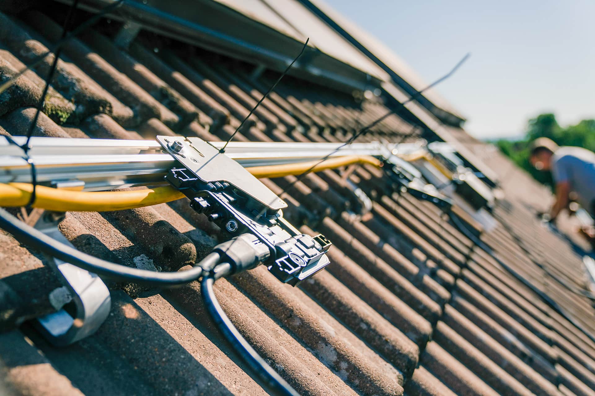 photo of microinverters on roof