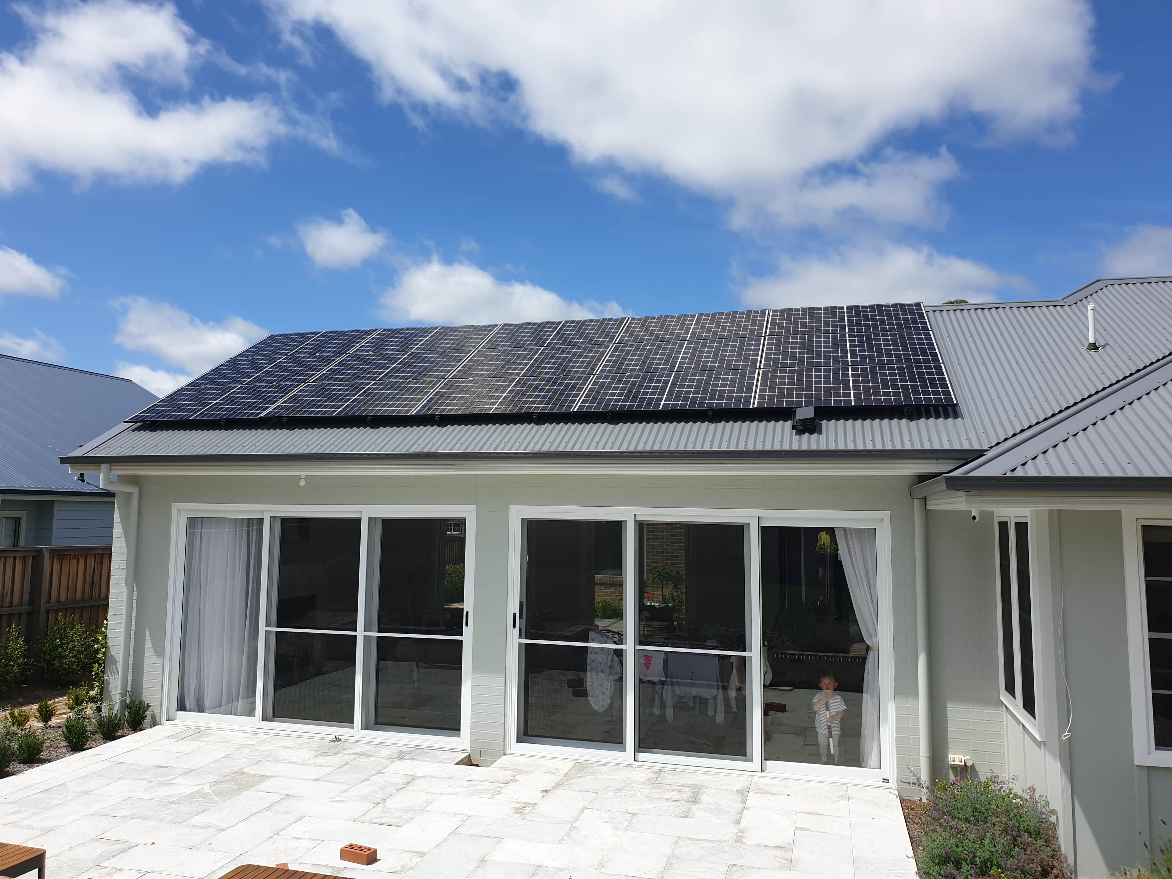 10kW solar panel system installed on metal roof