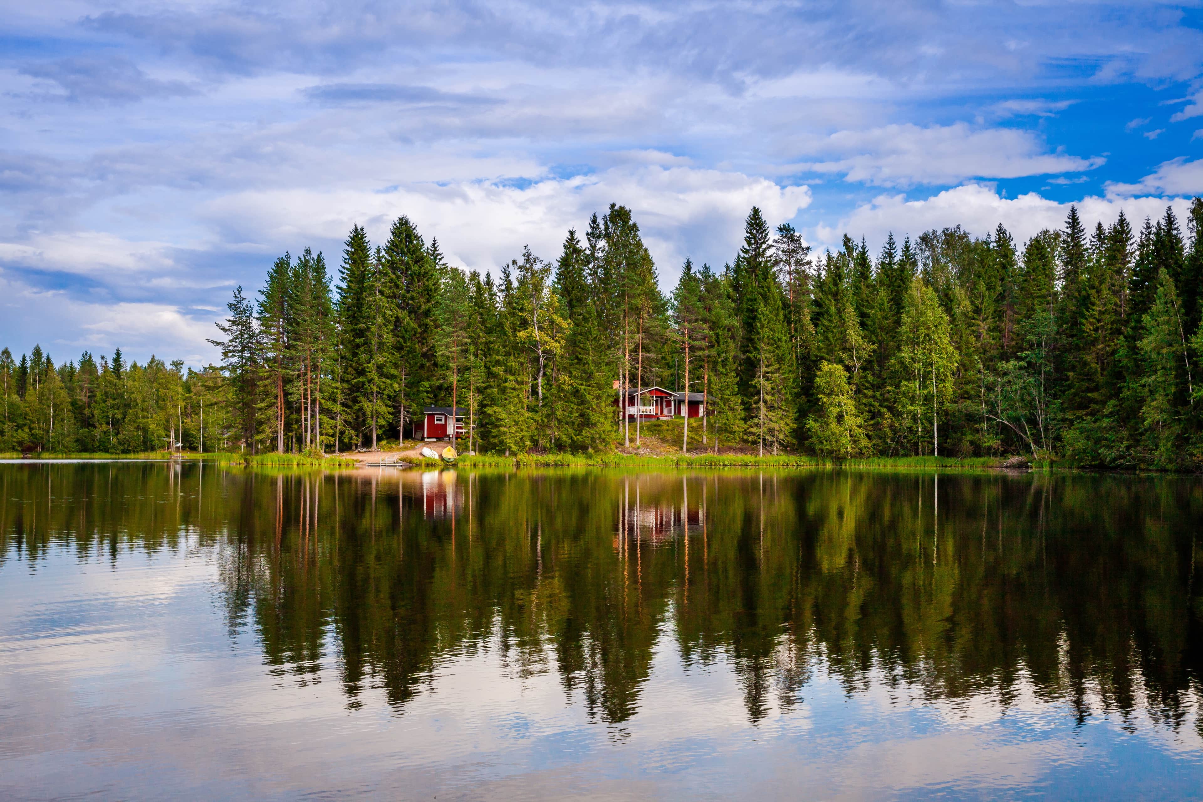 Svarta solceller som reflekterar den blå himlen